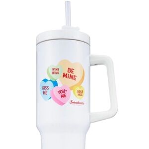 Sweethearts The Original! Hearts Insulated Tumbler with Handle, White, 40 oz